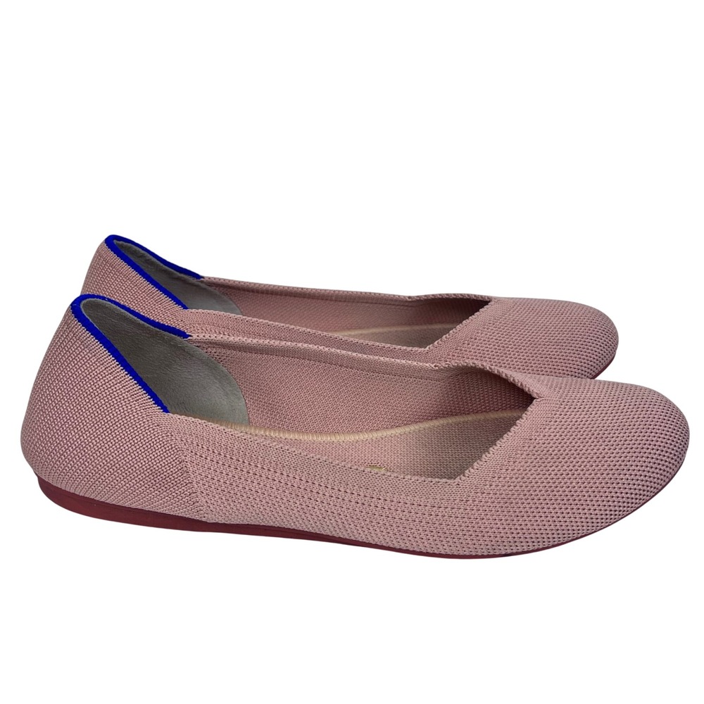 Rothys The Point Ballet Flats Rose Pink Womens 6.5 Sustainable Knit Shoes